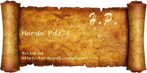 Herde Pál névjegykártya